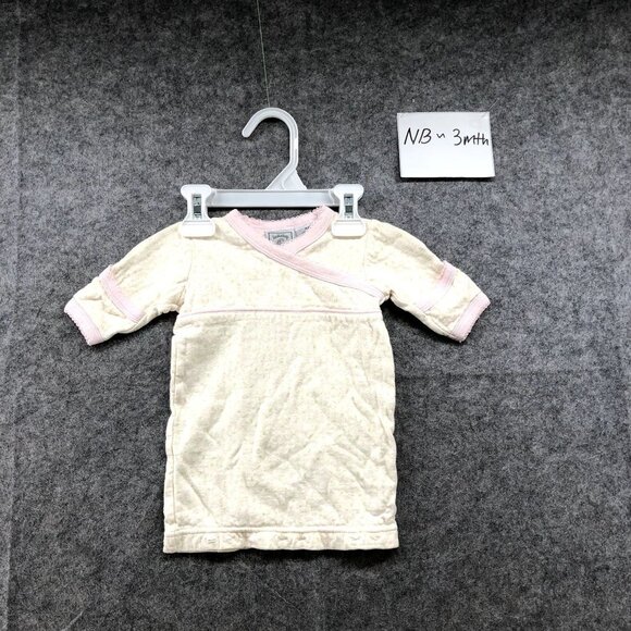 VTG Lullaby Club Baby 0-3M Yellow Kimono Gown Mitted Pajama Cotton Girls - Picture 1 of 6